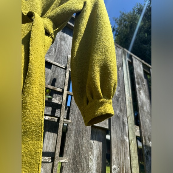 Beyond Threads chartreuse felted alpaca wool wrap coat extra small - Picture 4 of 11